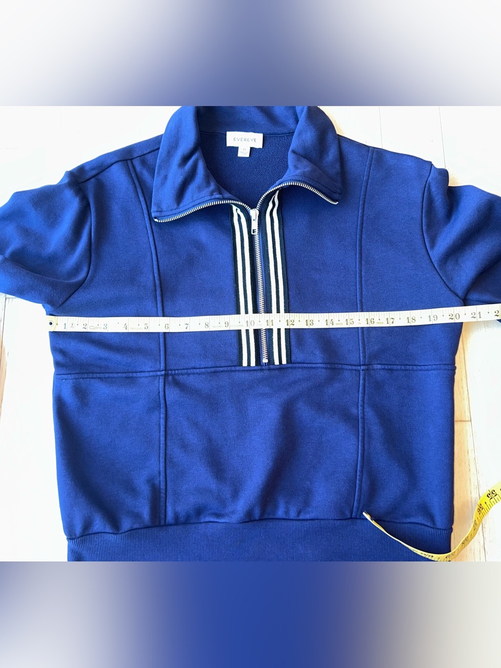Evereve Women’s Navy/White Chelsea Half Zip Pullover Sweatshirt Size XS - Picture 11 of 14